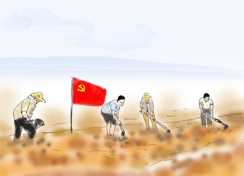 【漫畫】東安:抗旱一線黨旗紅