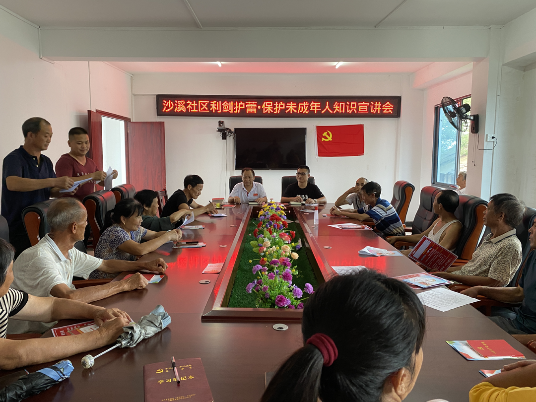 鹿马桥镇沙溪社区开展“利剑护蕾 ，保护未成年人”宣讲活动