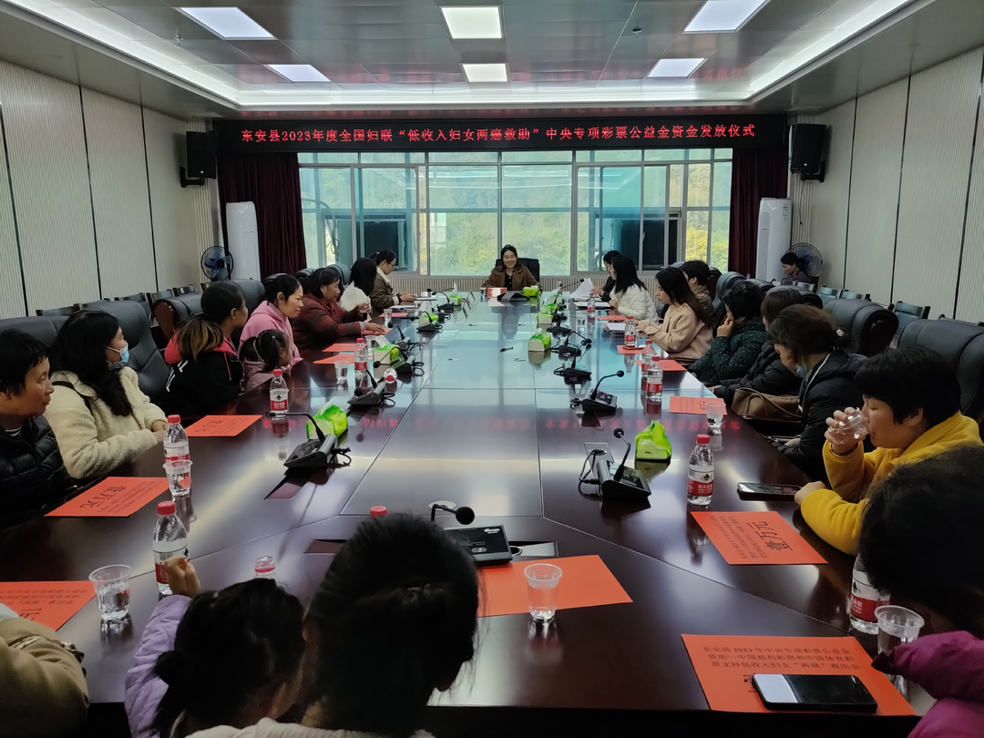 东安县妇联举行2023年度“两癌”救助金发放仪式
