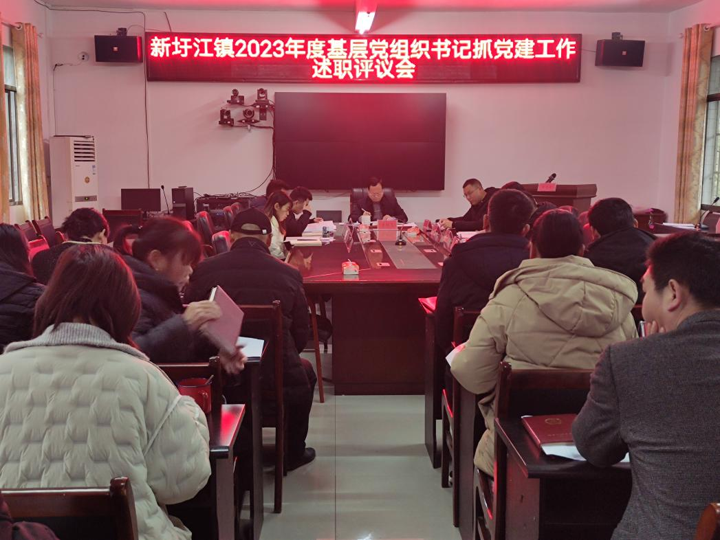 新圩江鎮開(kāi)展2023年度基層黨組織書(shū)記抓黨建工作述職評議會(huì )